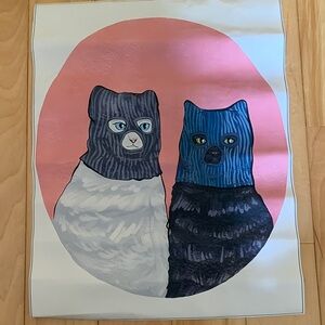Cats in Balaclavas Picture Canvas Poster